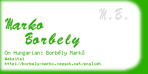 marko borbely business card